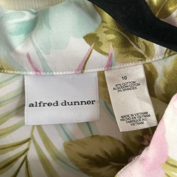 Alfred Dunner Sz 10 Floral Button Jacket Tropical Coastal Spring Summer - Picture 6 of 16